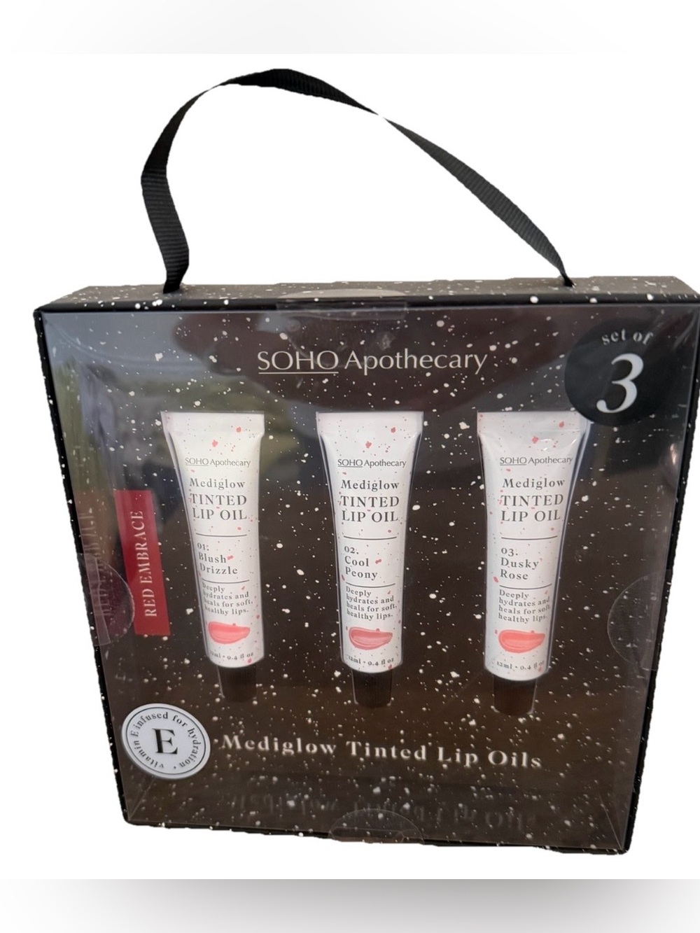 Soho Mediglow Tinted Lip Oil Trio - Red Embrace